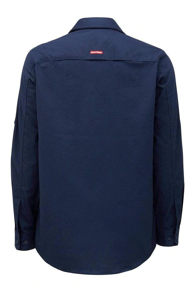 Mens Hard Yakka Flex Ripstop Long Sleeve Shirt Work Wear Navy Y04305