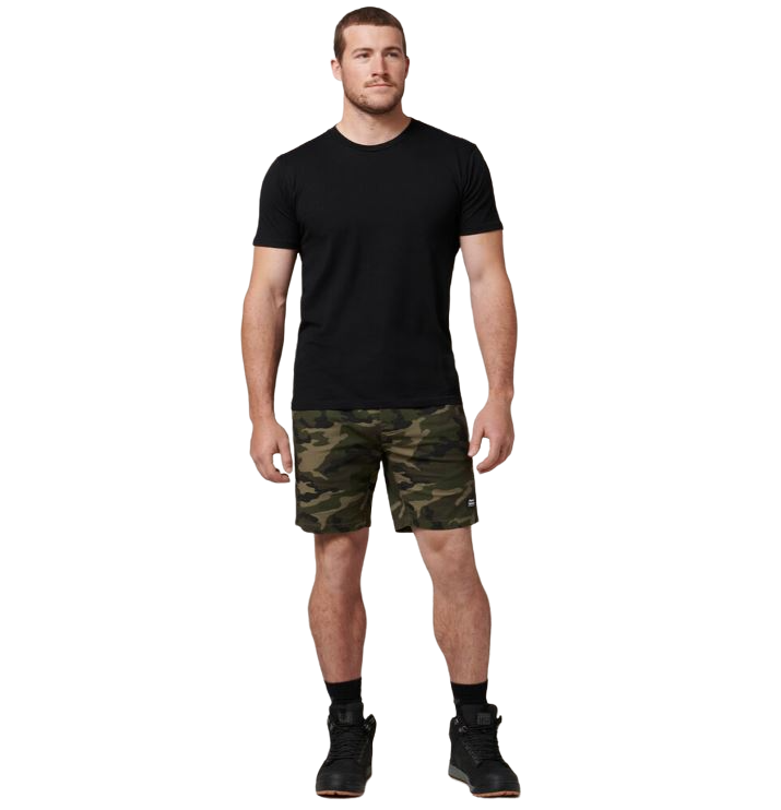 Mens Hard Yakka 3056 Camo Active Shorts Camouflage Y05163