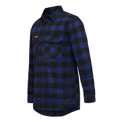 Mens Hard Yakka Foundation New Check Flannel Shirt Blue Y07295