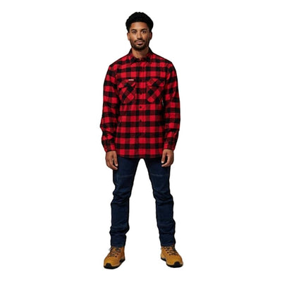 Mens Hard Yakka Foundation New Check Flannel Shirt Red Y07295