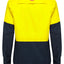 Hard Yakka Basic 2 Tone Long Sleeve Vented Drill Shirt Yellow Navy