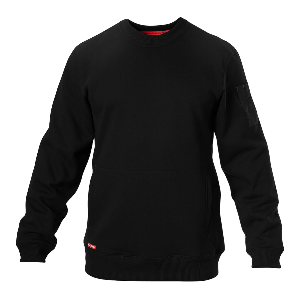 Mens Hard Yakka Fleece Crew Jumper Black