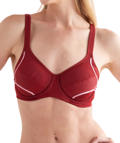 2 x Berlei Womens Electrify Non-Contour High Impact Bra Burgundy Brown/Maroon