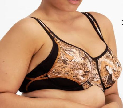 3 x Berlei Electrify Underwire Non-Contour Print Bra Brown Multi Y556wp