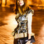 Womens Vky Original Lourve Clutch Classic Leather Bag Handbag- Black/Matt Silver