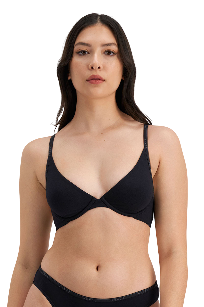 Bonds Womens Everyday Organics Underwire Bra Black