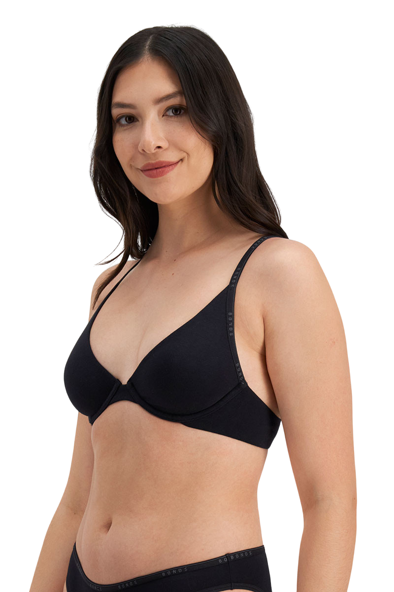 2 x Bonds Womens Everyday Organics Underwire Bra Black