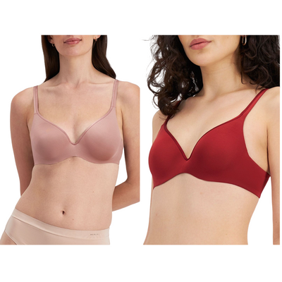 2 x Berlei Womens Barely There Bra Burnt Maroon / Dusty Pink