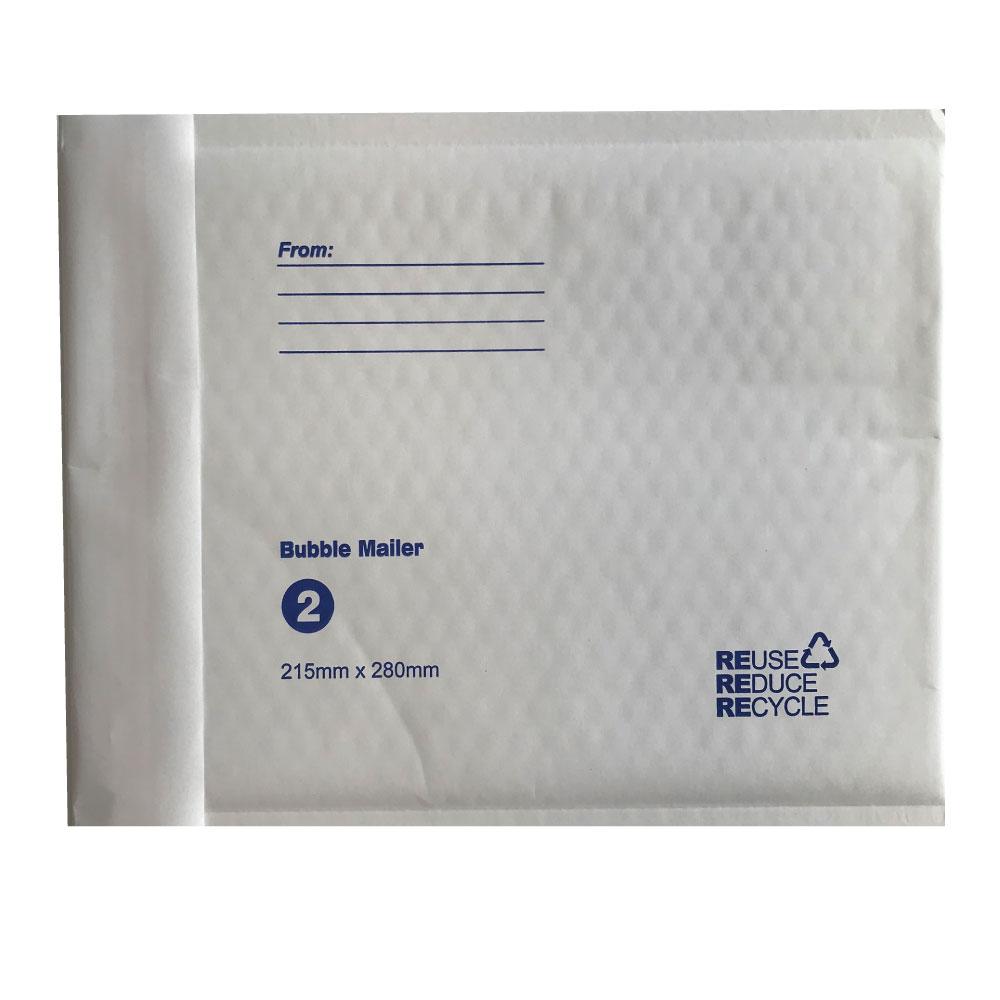 100x Tempest 215x280mm Bubble Mailers Envelopes White Kraft Paper Padded Eco Mail Postage Bags