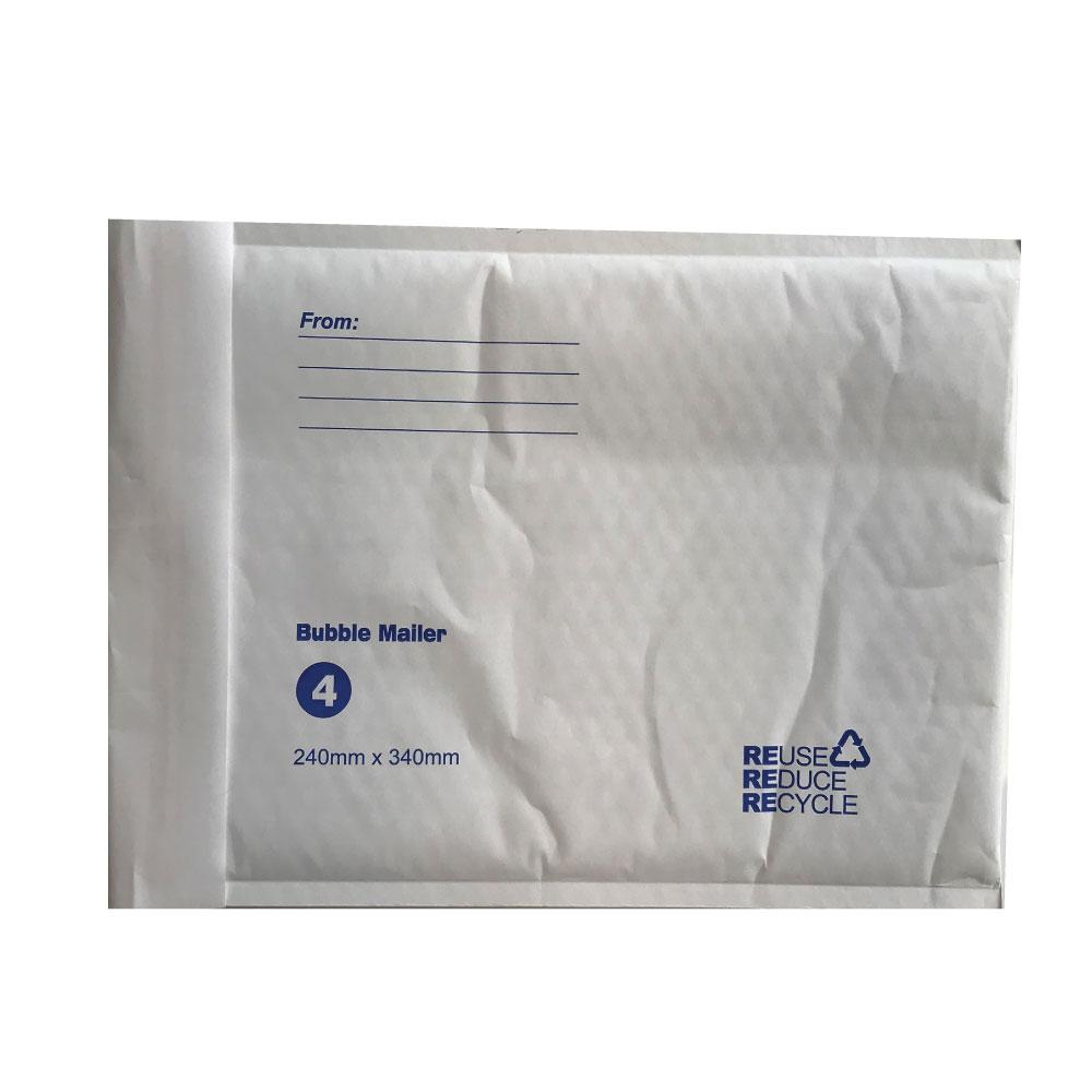 100x Tempest 215x280mm Bubble Mailers Envelopes White Kraft Paper Padded Eco Mail Postage Bags