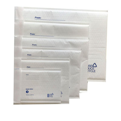 100x Tempest 215x280mm Bubble Mailers Envelopes White Kraft Paper Padded Eco Mail Postage Bags
