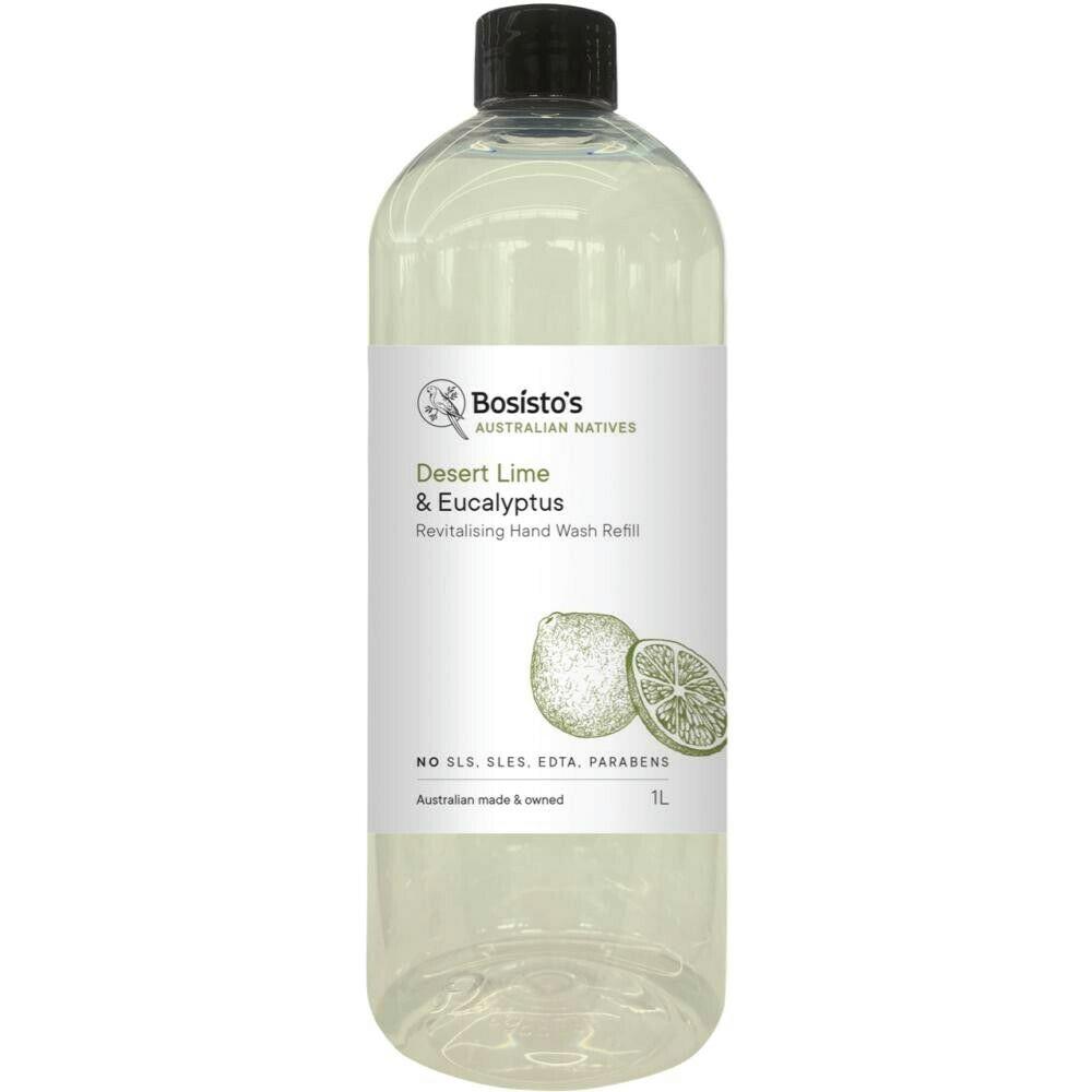 1L Hand Wash Refill Lime Eucalyptus Bosisto's Revitalising Soap Free Liquid Gel