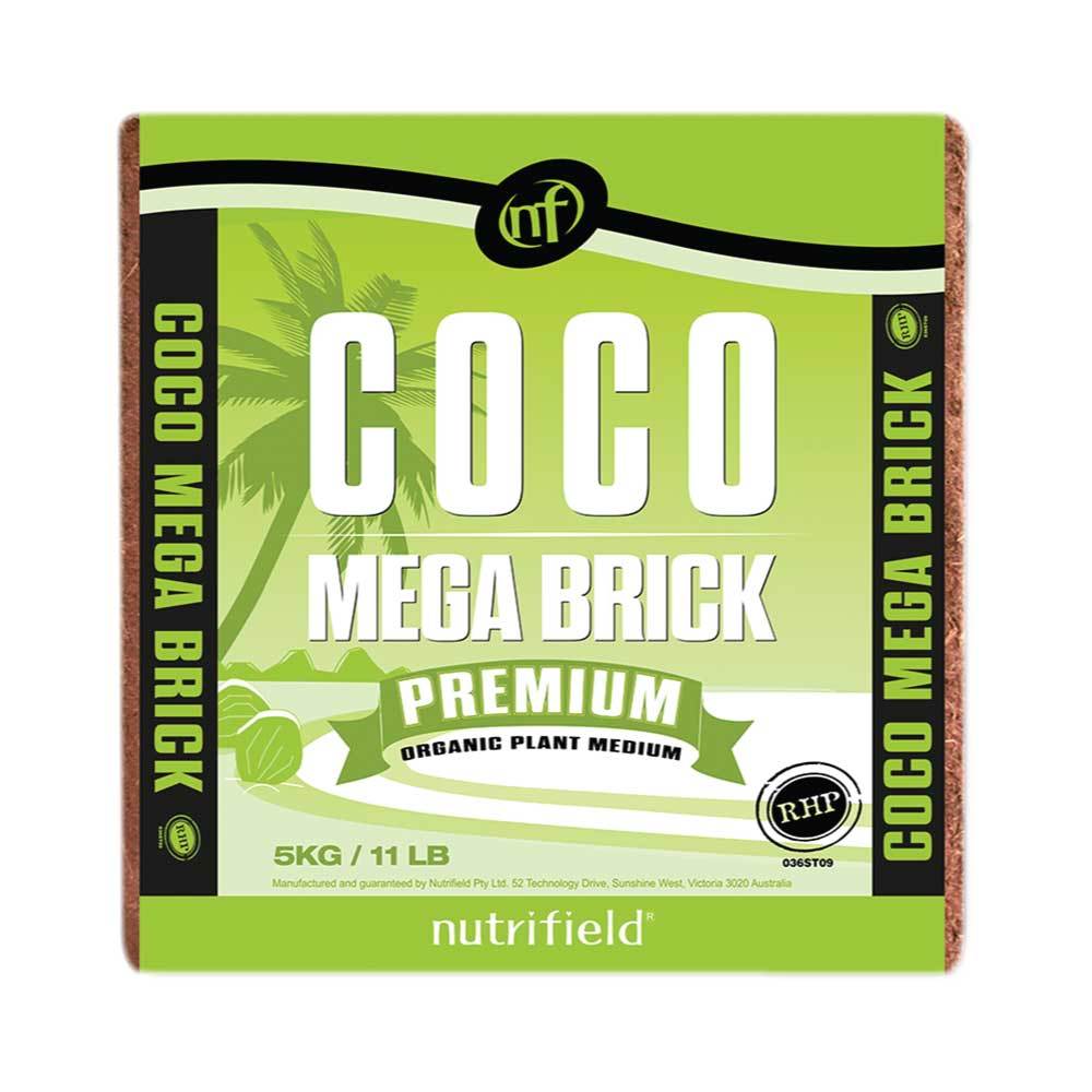 5Kg Coco Mega Brick Premium Coir Peat Organic Plant Growth Medium 55L Nutrifield