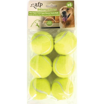 6 Pack Extra Bouncy Dog Fetch Balls AFP Hyper Maxi Super Bounce Tennis Ball Toy