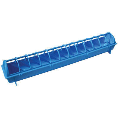 68cm Long Poultry Feeder Chicken Feeding Trough Blue Plastic Flip Top Container-Rooster Farms-ozdingo