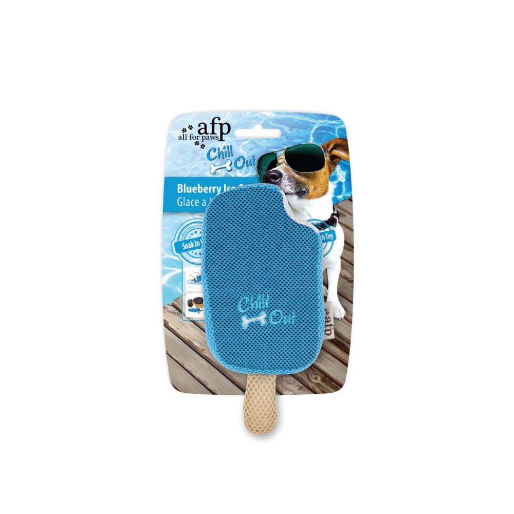 Dog Drinking Sponge Soak - Blueberry Ice Cream Shape Chew Play Toy AFP - Blue