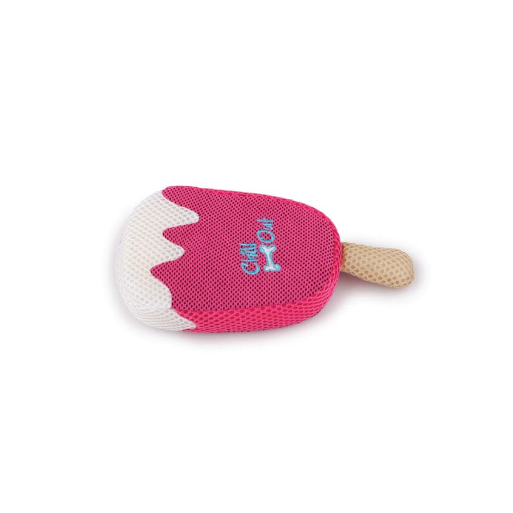 Dog Drinking Sponge Soak - Strawberry Ice Cream Shape Chew Play Toy AFP - Pink