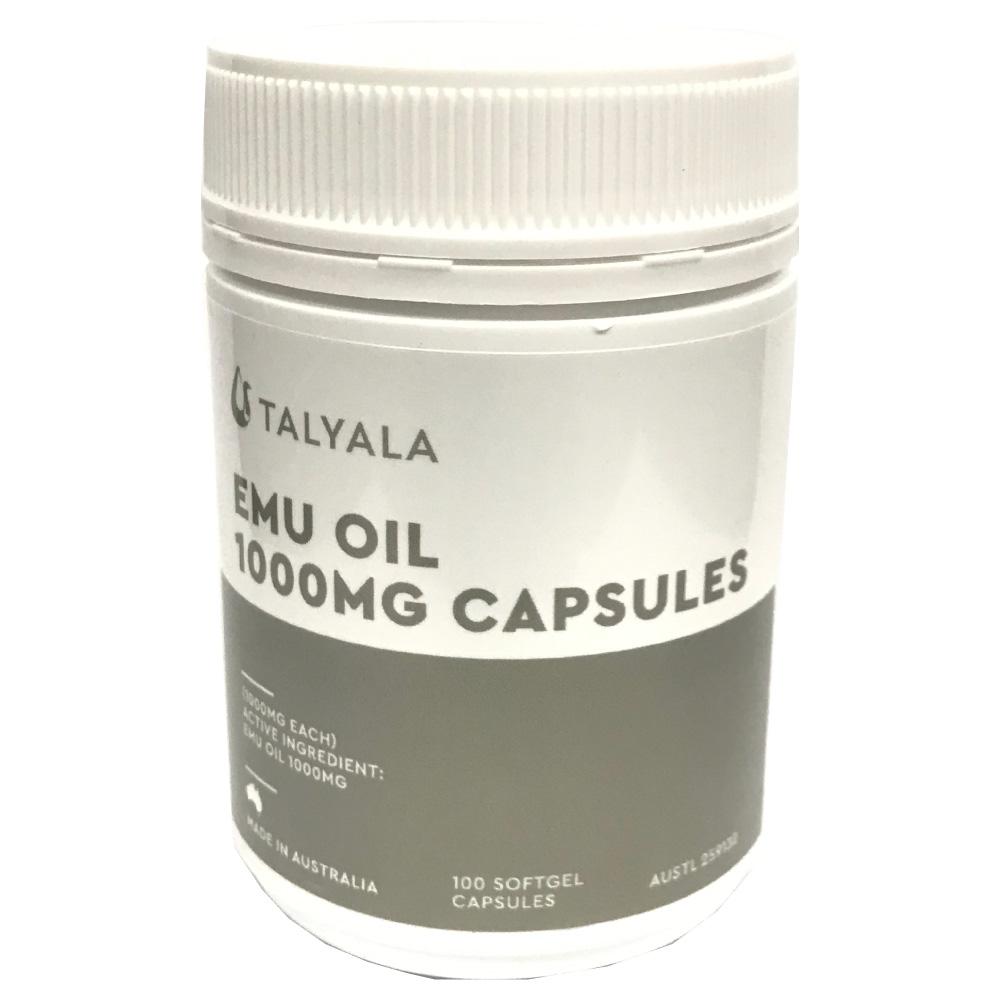 Emu Oil Capsules Pure 100 x 1000mg - Eczema Cholesterol Skin Hair Pain Arthritis Australia