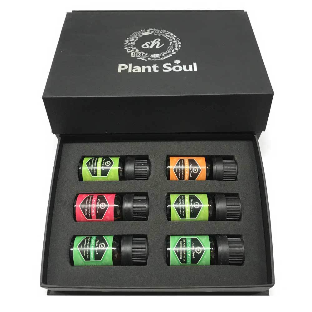 Essential Oils Gift Box - 6 x 10ml Bottles Gift Pack Plant Soul Oil Selection