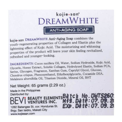 Kojie Anti Aging Soap Dream White - 135g Whitening Brightening Elastin Collagen