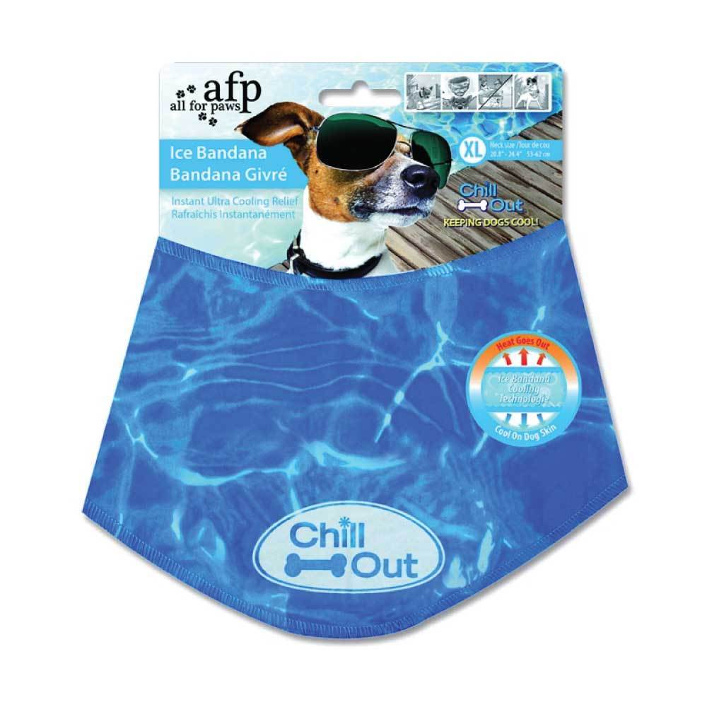 XL - Dog Cooling Bandana Ice Neck Collar AFP Chill Out Pet Cool Scarf Cold X Large